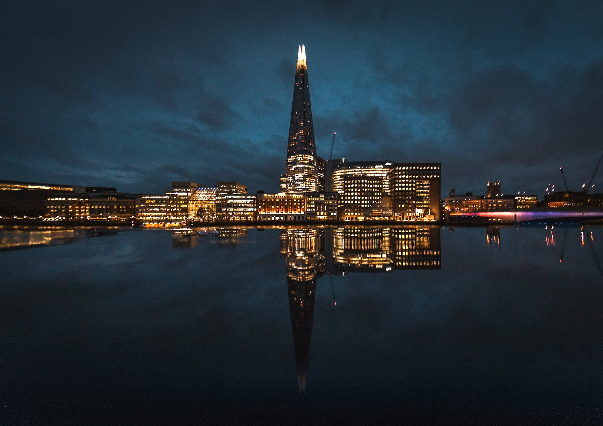 The Shard and its reflection in the Thames